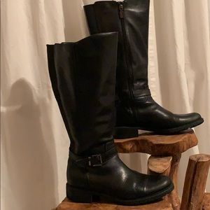 Tall Black Leather Boots 9M